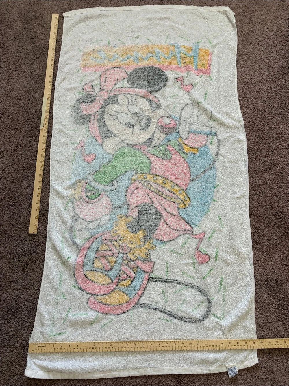 Disney Minnie Mouse White Printed Beach Towel